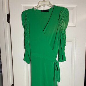 NY&CO Bright Green Wrap Jersey Dress
